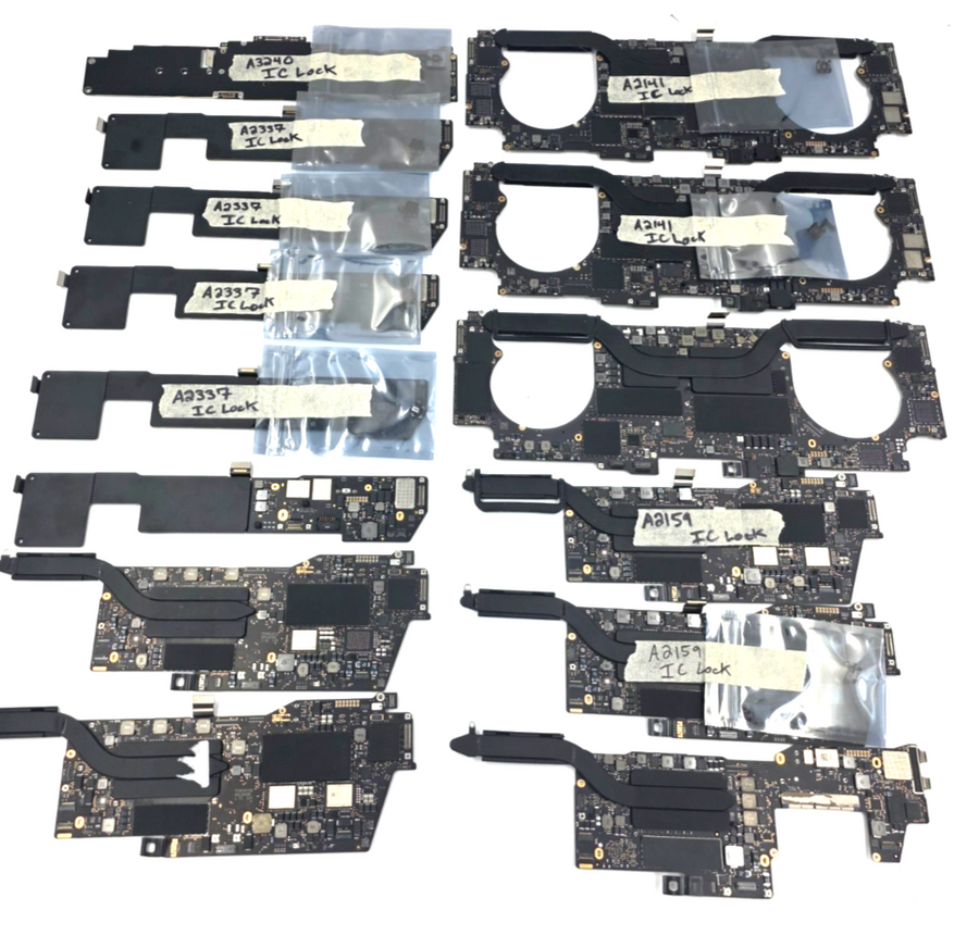 Apple Macbook Lot of 15 Logic Boards - FOR PARTS - A3241 A2337 A2159 A2141 A2289