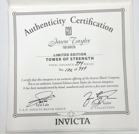 Invicta Reserve Limited Edition #172 of 999 - Jason Taylor Tower Of Strength