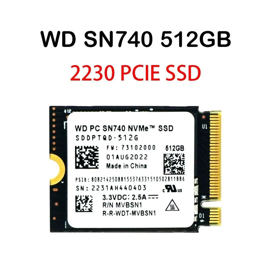 OEM WD SN740 512GB M.2 2230 SSD NVMe PCIe4x4 For Steam Deck ASUS ROG Dell Laptop