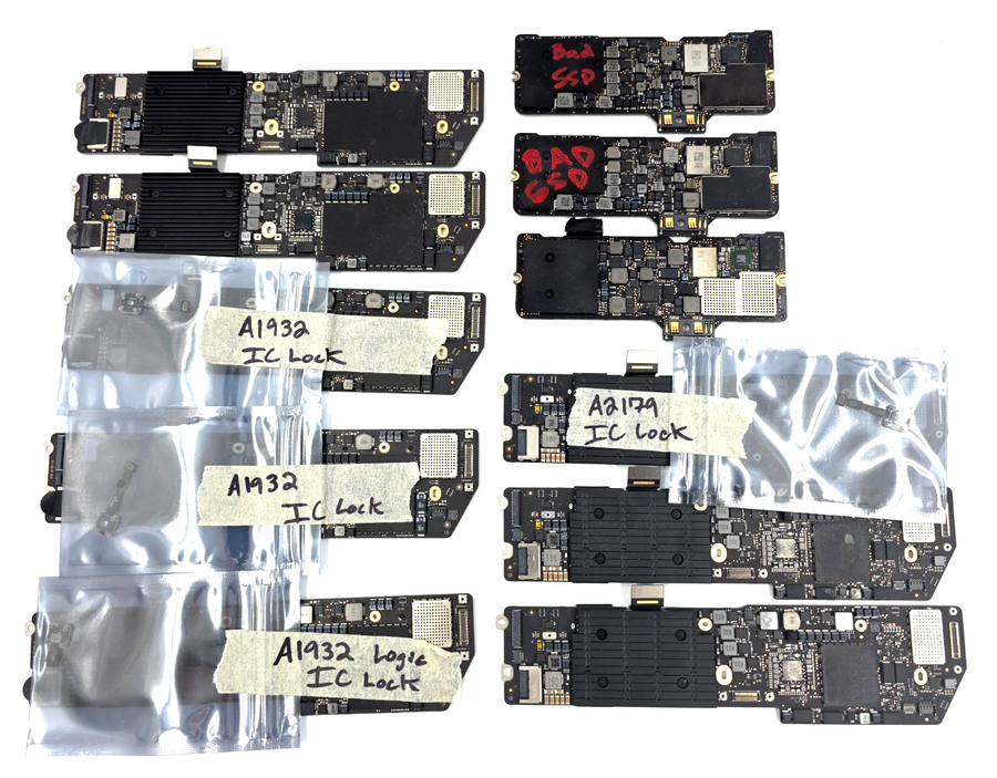 Apple Macbook Pro / Air Lot of 11 Logic Boards - FOR PARTS - A1534 A1932 A2179
