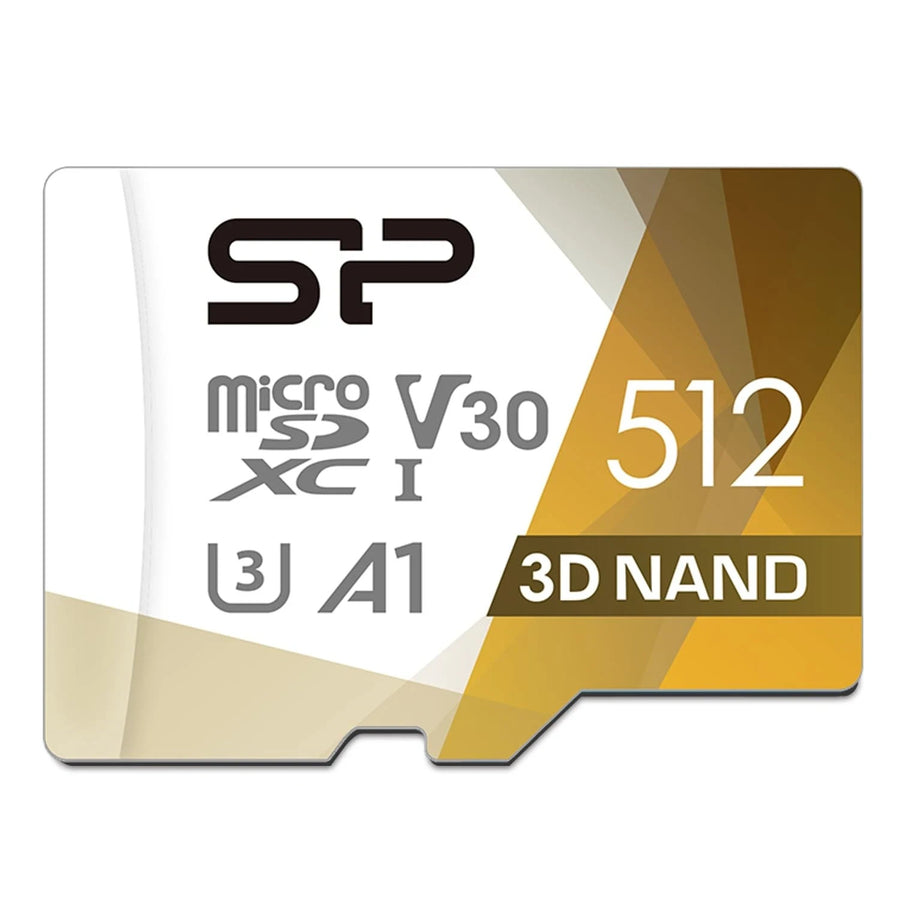 Silicon Power 512GB Micro SD Card U3 SDXC microsdxc High Speed 512 GB, gold