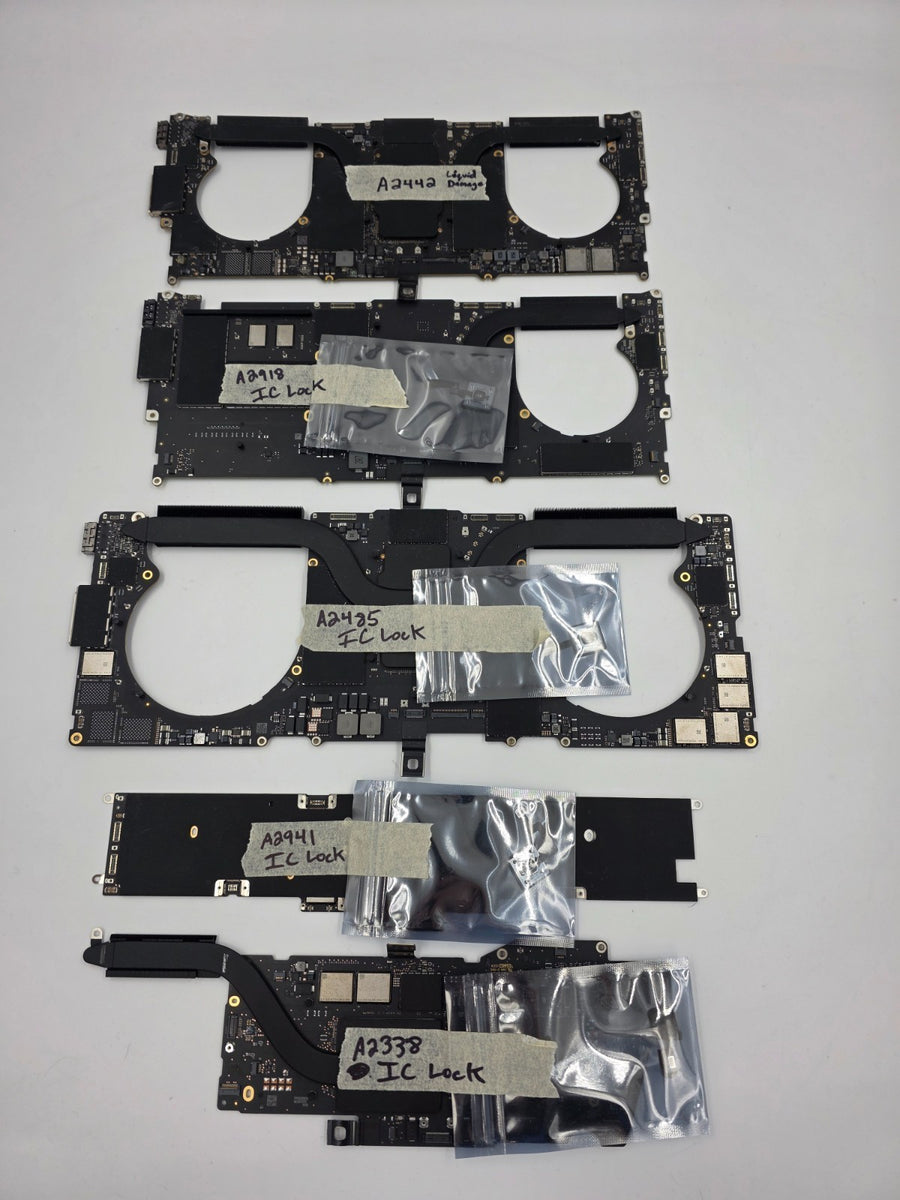 Apple Macbook Pro Lot of 5 Logic Boards IC L0cked - FOR PARTS A2918 A2941 A2485