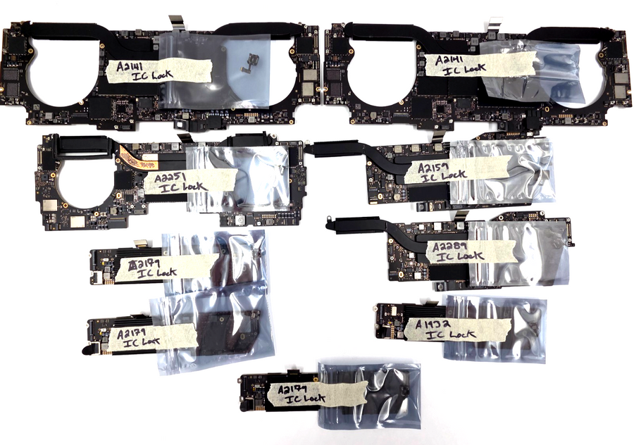 Apple Macbook Lot of 9 Logic Boards - FOR PARTS - A2159 A2251 A2141 A2179 A2289