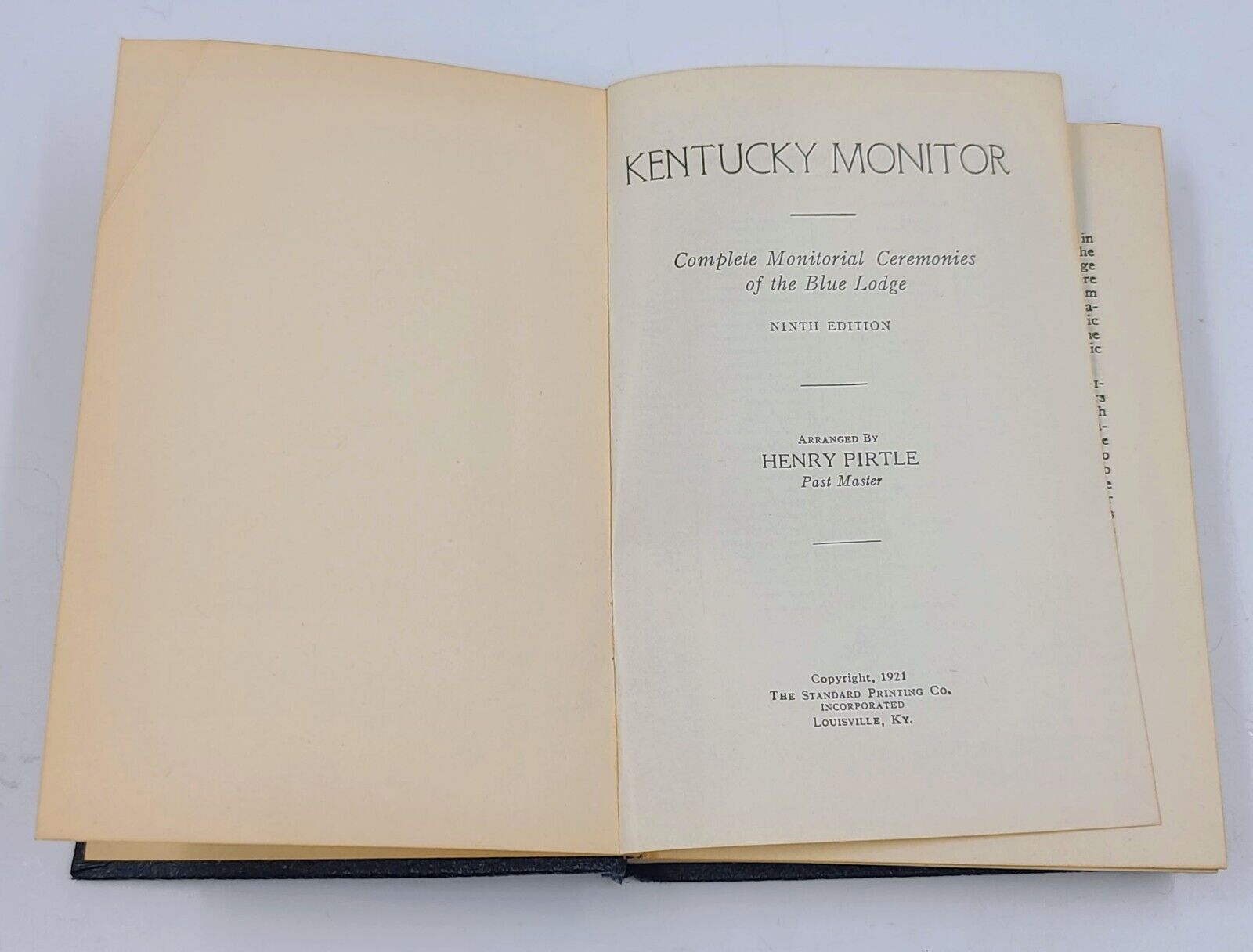 Antique Kentucky Monitor by Henry Pirtle (Hardcover, 1921) 10th Edition/Masonic - Mobile Revival